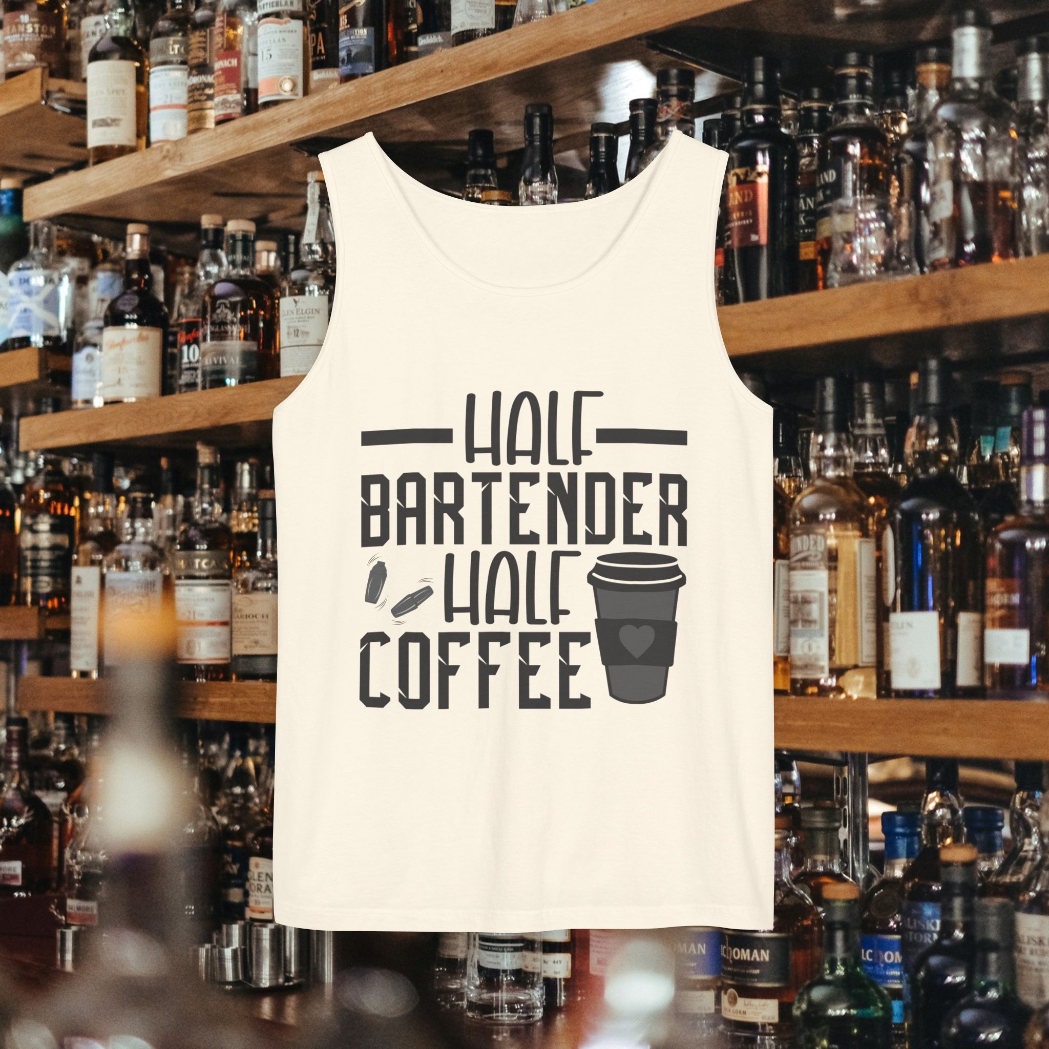 Half Bartender, Half Coffee Tank